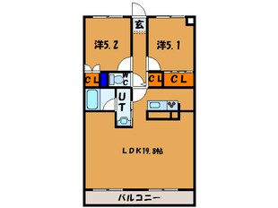 ハイム桔梗Ⅱの物件間取画像